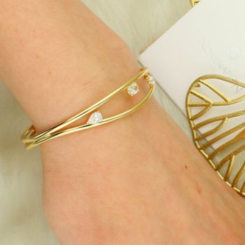 Srebrna bransoletka sztywna z 3 cyrkoniami ✨ Regulowana i elegancka biżuteria damska, idealna na prezent i do codziennych stylizacji (3).jpg